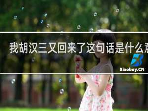 我胡汉三又回来了这句话是什么意思，出自哪里什么梗