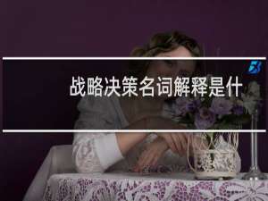 战略决策名词解释是什么（战略决策名词解释）
