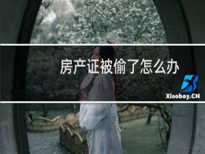 房产证被偷了怎么办