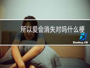 所以爱会消失对吗什么梗