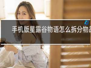 手机版星露谷物语怎么拆分物品