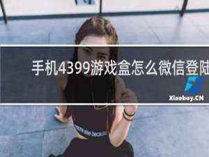手机4399游戏盒怎么微信登陆