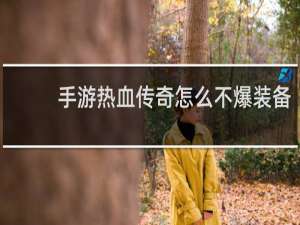 手游热血传奇怎么不爆装备