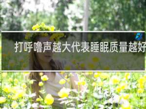 打呼噜声越大代表睡眠质量越好吗