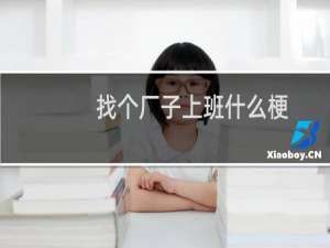 找个厂子上班什么梗