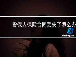 投保人保险合同丢失了怎么办