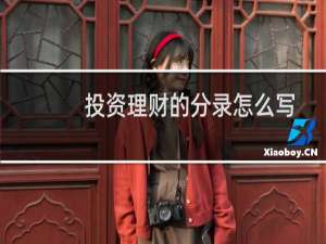 投资理财的分录怎么写