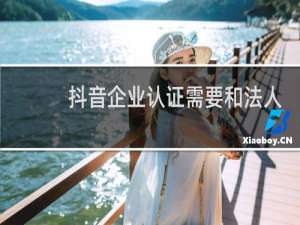 抖音企业认证需要和法人一个名字吗