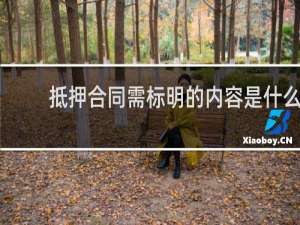 抵押合同需标明的内容是什么