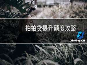 拍拍贷提升额度攻略