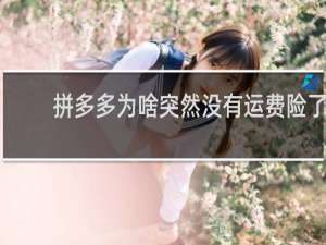 拼多多为啥突然没有运费险了