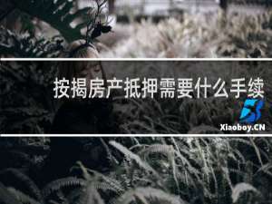 按揭房产抵押需要什么手续