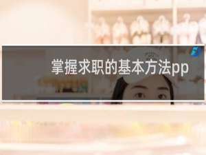 掌握求职的基本方法ppt