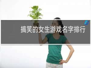 搞笑的女生游戏名字排行榜