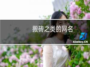 搬砖之类的网名