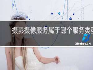 摄影摄像服务属于哪个服务类型