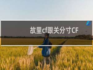 故里cf跟关分寸CF
