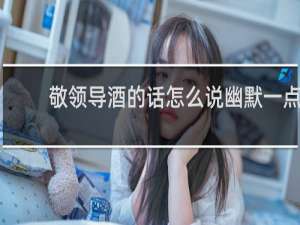 敬领导酒的话怎么说幽默一点