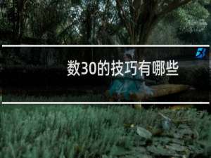 数30的技巧有哪些