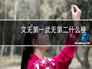 文无第一武无第二什么梗