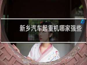 新乡汽车起重机哪家强些