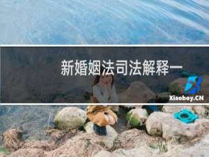 新婚姻法司法解释一