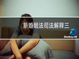 新婚姻法司法解释三