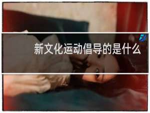 新文化运动倡导的是什么