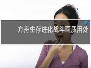 方舟生存进化战斗画质用处