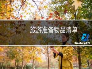 旅游准备物品清单