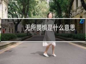 无所畏惧是什么意思（无所畏惧的含义）