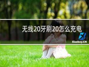 无线 牙刷 怎么充电