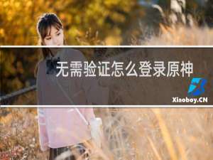 无需验证怎么登录原神