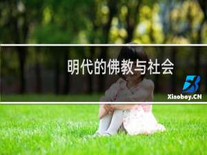 明代的佛教与社会(关于明代的佛教与社会的简介)