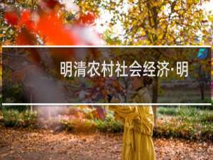 明清农村社会经济·明清社会经济变迁论(关于明清农村社会经济·明清社会经济变迁论的简介)