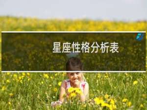 星座性格分析表