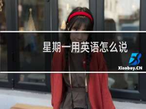 星期一用英语怎么说