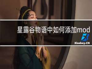 星露谷物语中如何添加mod