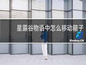 星露谷物语中怎么移动箱子