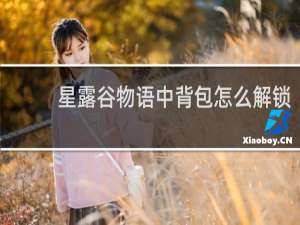 星露谷物语中背包怎么解锁