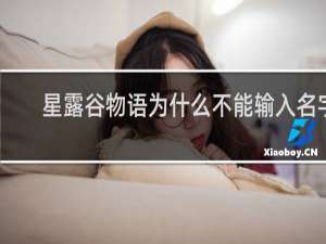 星露谷物语为什么不能输入名字