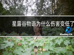 星露谷物语为什么伤害变低了