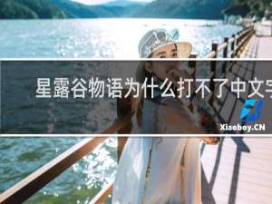 星露谷物语为什么打不了中文字
