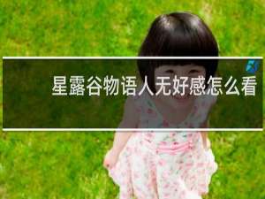 星露谷物语人无好感怎么看