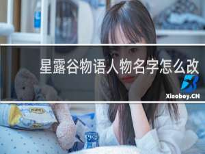 星露谷物语人物名字怎么改