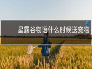 星露谷物语什么时候送宠物