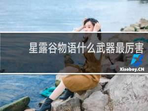 星露谷物语什么武器最厉害