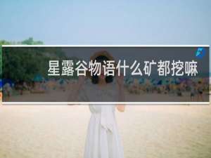星露谷物语什么矿都挖嘛