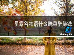 星露谷物语什么腌菜醉赚钱