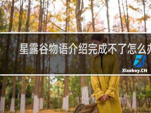 星露谷物语介绍完成不了怎么办